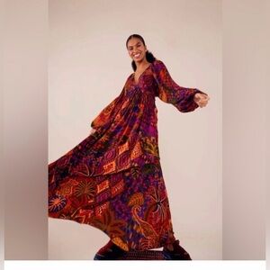 FARM Rio Vibrant Maxi Dress in Red and Purple